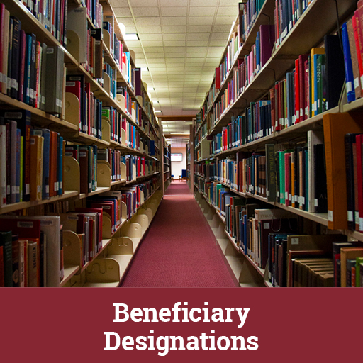 Photo of an aisle in the library. Links to Gifts by Beneficiary Designation